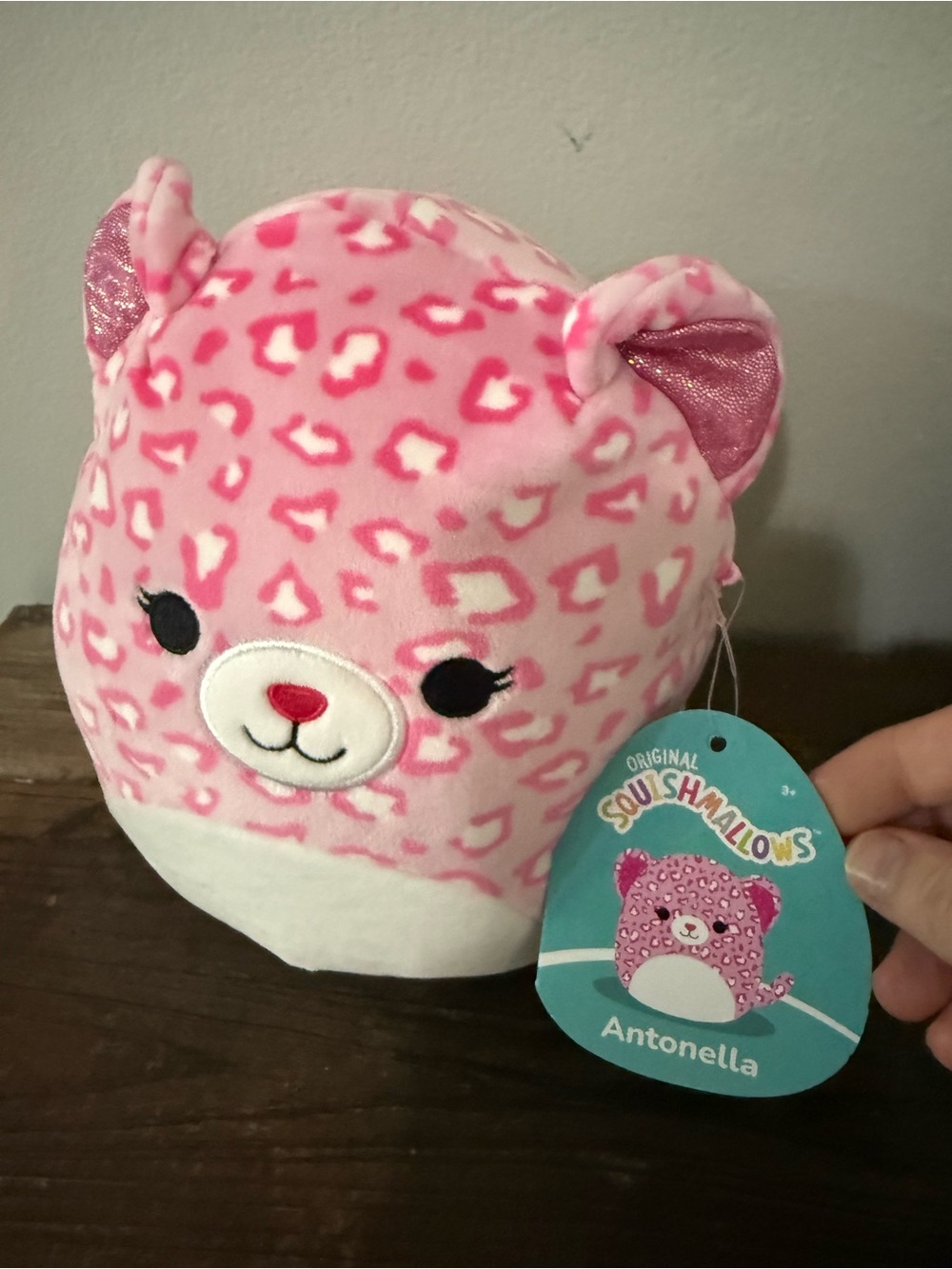 Squishmallows Pink Leopard Antonella Plush - Pink & White